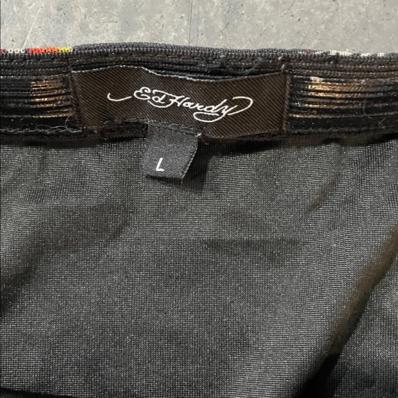 Ed Hardy Tattoo Print Mesh Mini Dress - Black – Dolls Kill Sz L Women’s - Picture 5 of 5